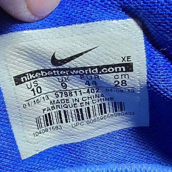 Nike Men's Training Lunar Woven Leather Trainers 579811-402 Blue/White Size 10 - Picture 8 of 8